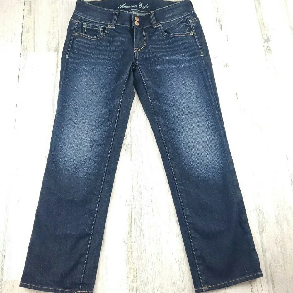 American Eagle Artist Stretch Medium Blue Wash Womens Size 2R (28x25) EUC